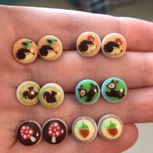 Six pairs of springtime earrings